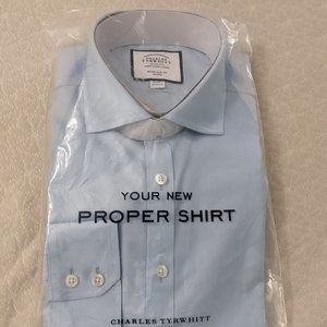 Charles Tyrwhitt Twill Dress shirt - size 16-34 extra slim, blue color